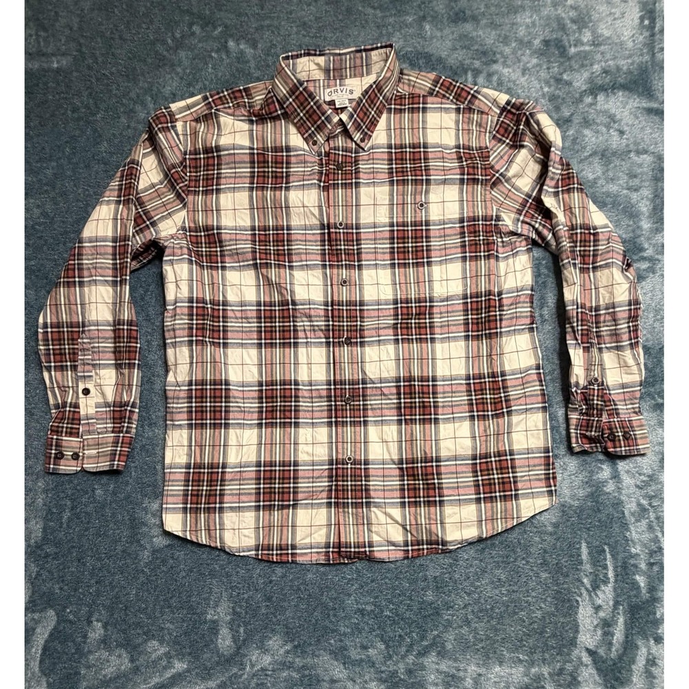 Orvis Classic Collection XXL Plaid Cotton Casual Button Down Shirt SKU 4207